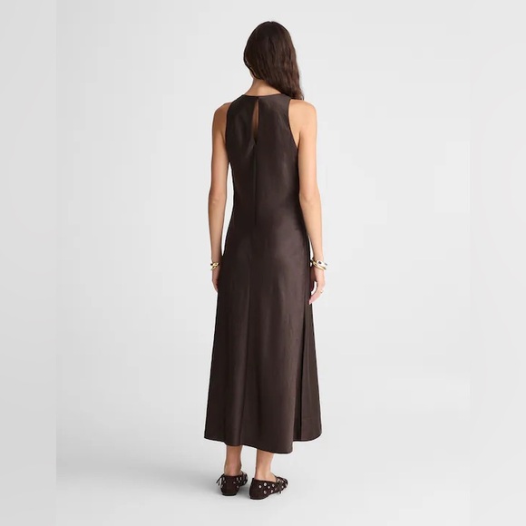 NWT Madewell Chocolate Brown Petite Sleeveless Midi Dress - Picture 4 of 10